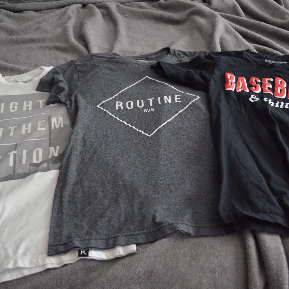 Trio of Routine Baseball Tee Shirts